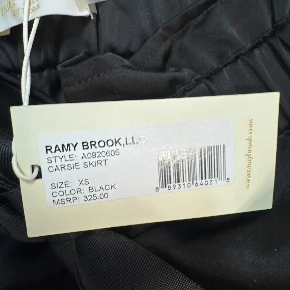 NWT Ramy Brook Carsie Patch Mini Skirt XS Black